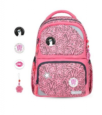 Iskolatáska, cipzáras, BELMIL "Maxi Pack Love Stars", csillagok