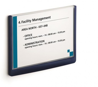 Információs tábla, 210x148,5 mm, DURABLE "CLICK SIGN", kék