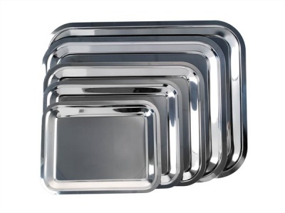 Tálca, szögletes, rozsdamentes acél, 40x32,5 cm